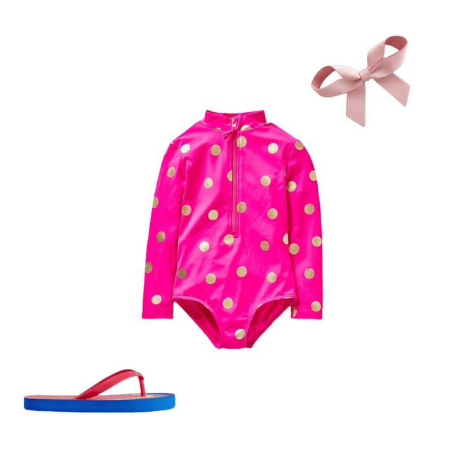2nd bundle featuring 2 items which compliment Long-Sleeved Swimsuit-Fuchsia Pink, Gold Foil Spot