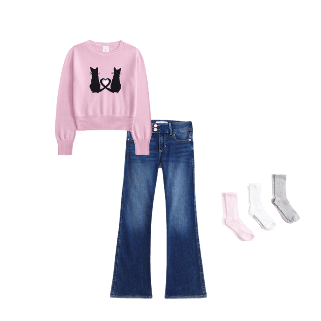 shrunken graphic crew sweater