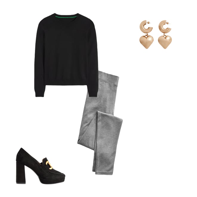 2nd bundle featuring 3 items which compliment High Rise Jersey Leggings-Charcoal Marl