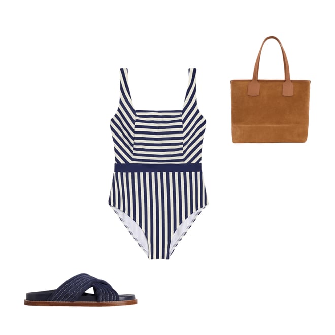 3rd bundle featuring 2 items which compliment Lefkada Square Neck Swimsuit-Navy/Ivory