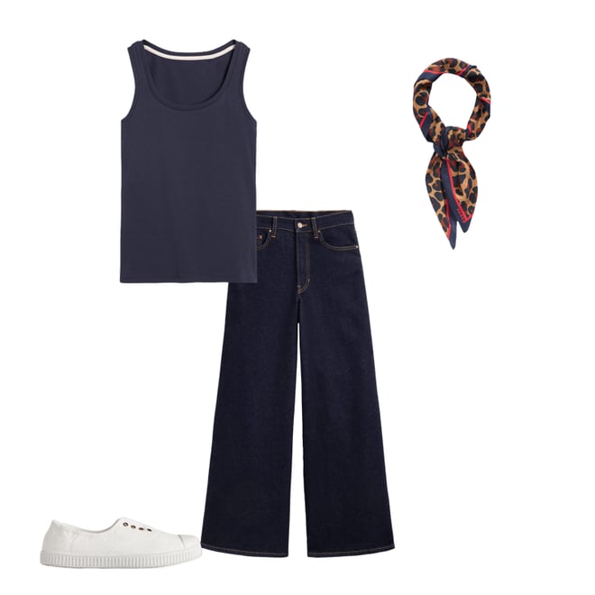 5th bundle featuring 3 items which compliment Essential Scoop-Neck Tank-Navy