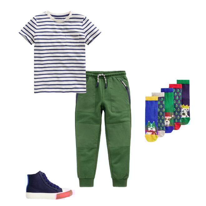 4th bundle featuring 3 items which compliment Everyday Short Sleeve T-Shirt-Ivory/College Navy