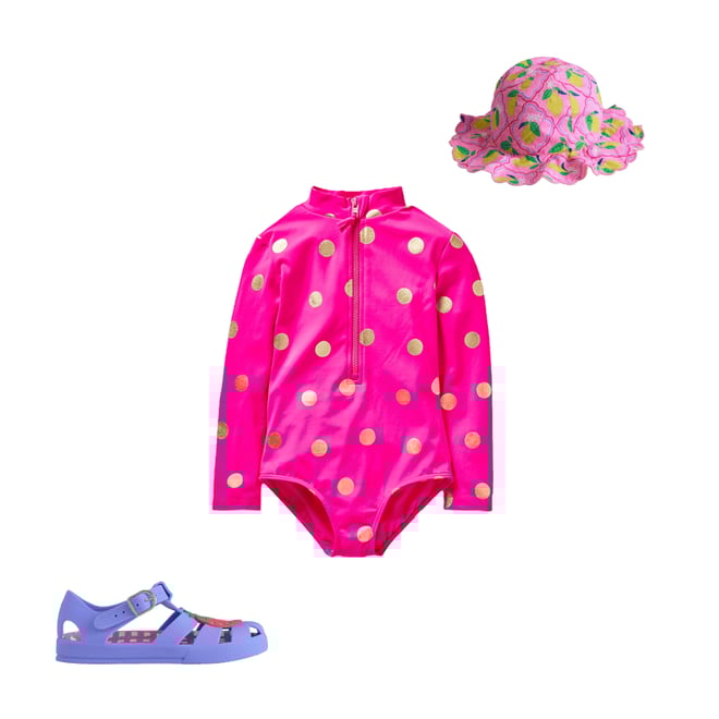 5th bundle featuring 2 items which compliment Long-Sleeved Swimsuit-Fuchsia Pink, Gold Foil Spot