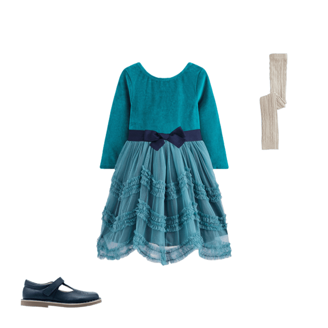 green emerald velvet dress Velour Tulle Appliqué Dress-Jewel Green Halloween main image 0