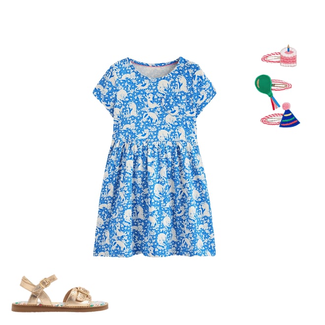 1st bundle featuring 2 items which compliment Heart Pocket Fun Jersey Dress-Kingfisher Blue Kitten Meadow