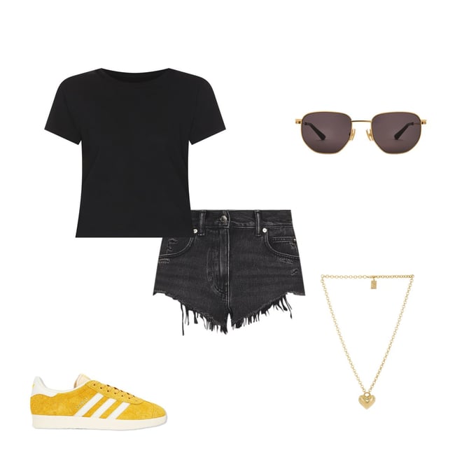【関税込み】Alexander Wang グレー Pre-Styled Boxer スコート Alexander Wang Prestyled Cutoff Short With Silk Boxer in