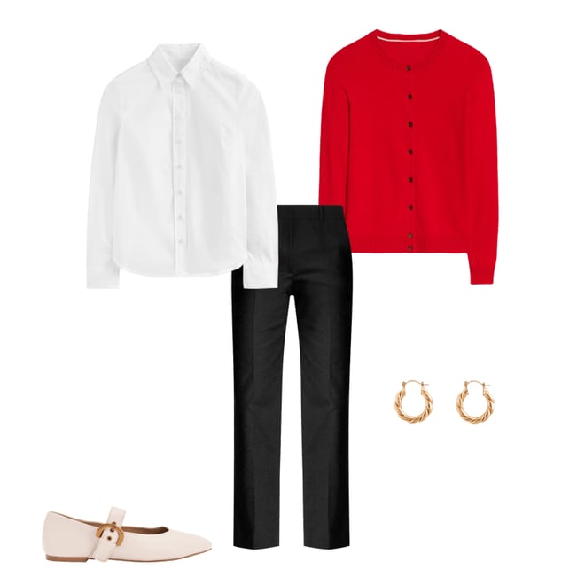 6th bundle featuring 4 items which compliment Emilia Cotton Crew Cardigan-Poppy Red