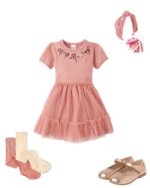 9th bundle featuring 3 items which compliment Girls Embroidered Floral 2-Piece Hair Set