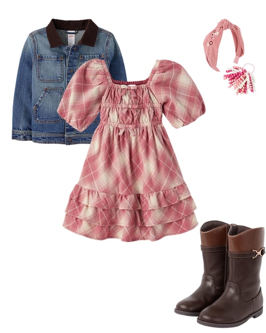 8th bundle featuring 3 items which compliment Girls Contrast Buckle Tall Boots
