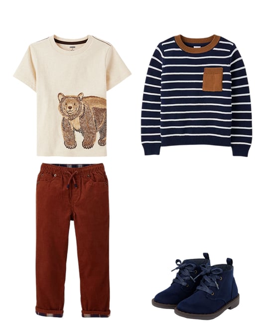 3rd bundle featuring 3 items which compliment Boys Corduroy Pull On Relaxed Pants