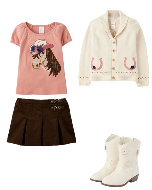 3rd bundle featuring 3 items which compliment Girls Floral Cowgirl Boots
