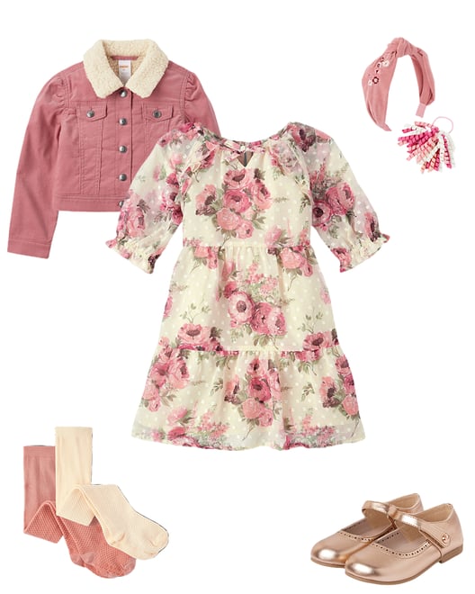 Girls Sherpa-Lined Corduroy Jacket - Country Charm - Flora