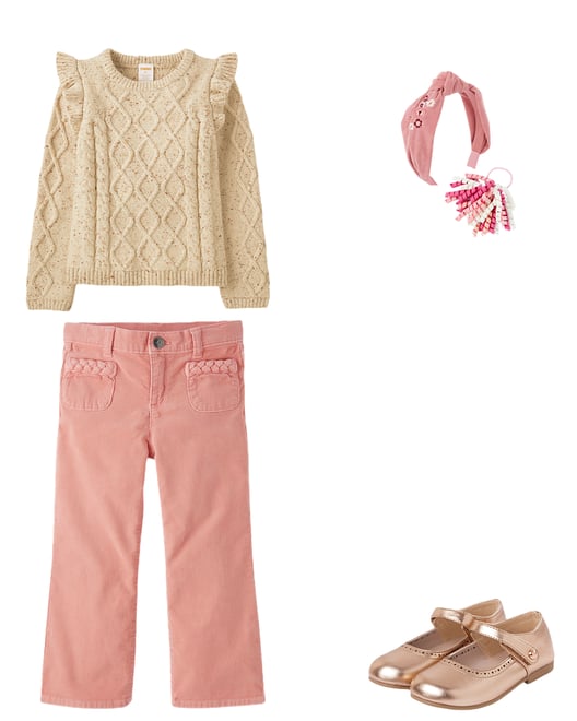 2nd bundle featuring 3 items which compliment Girls Braided Patch Pocket Corduroy Wide Leg Pants