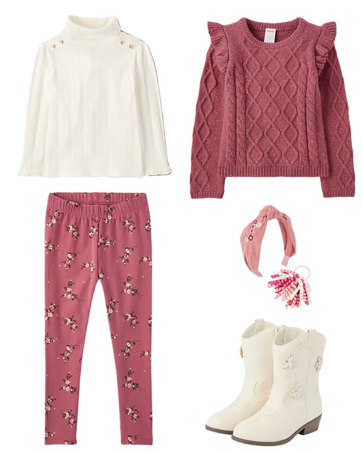 9th bundle featuring 4 items which compliment Girls Floral Cowgirl Boots