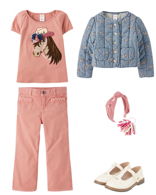 Girls Floral Pointelle Flutter Top - Highland Hills - Brown