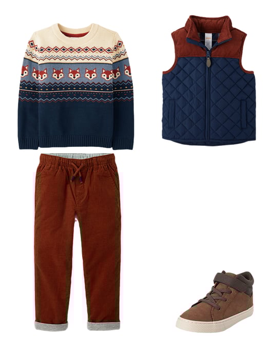 Boys Textured Cable Knit Mock Neck Sweater - Little Essentials - Blue