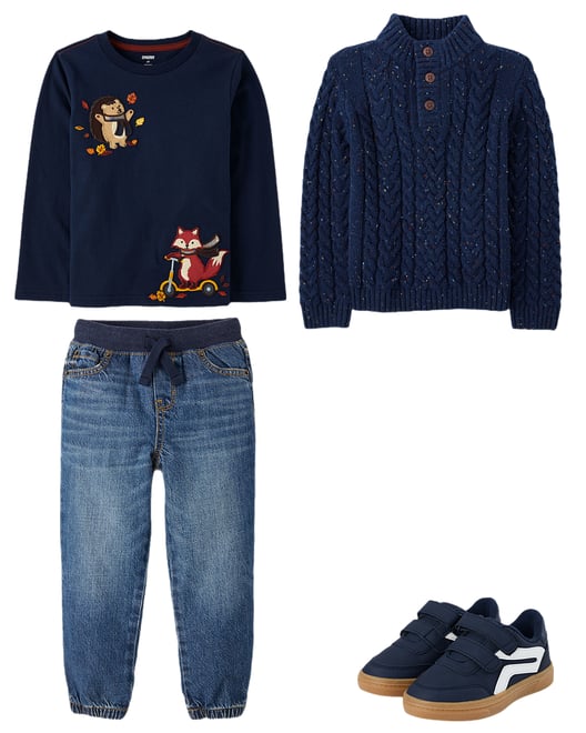 Boys Pull On Jogger Jeans - Little Essentials - Blue