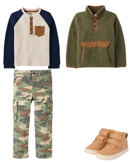 Boys Embroidered Aviator Patch Corduroy Jacket - Highland Hills - Green