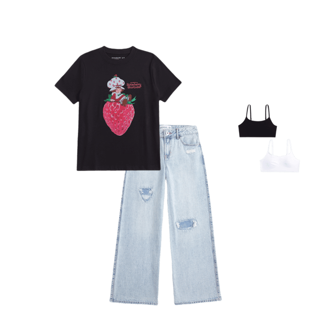 oversized strawberry shortcake graphic tee
