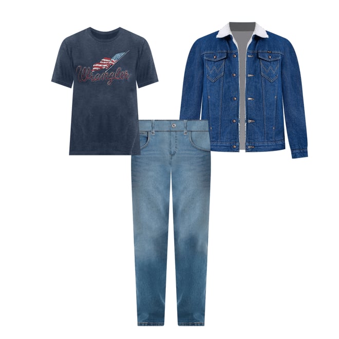 Wrangler® Western Sherpa Lined Denim Jacket in Denim