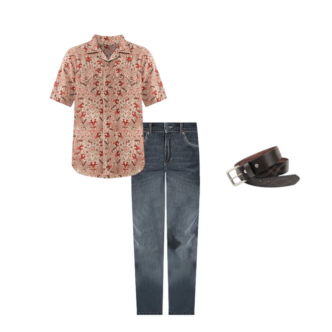 Wrangler® Coconut Cowboy Snap Front Camp Shirt in Brown Duel
