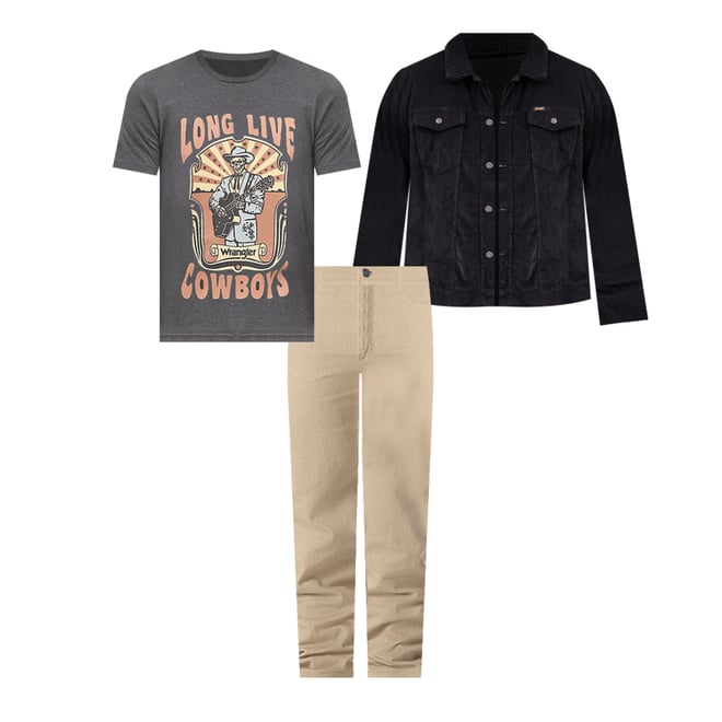 Men's Wrangler® Cowboy Cut® Sherpa Lined Corduroy Jacket in Caviar