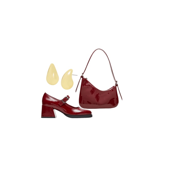 LISBON Burgundy Patent Mary Jane Heels | Women's Designer