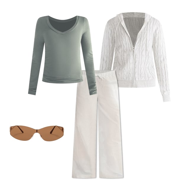 Demetra for Aero Striped Wide Leg Linen Pants