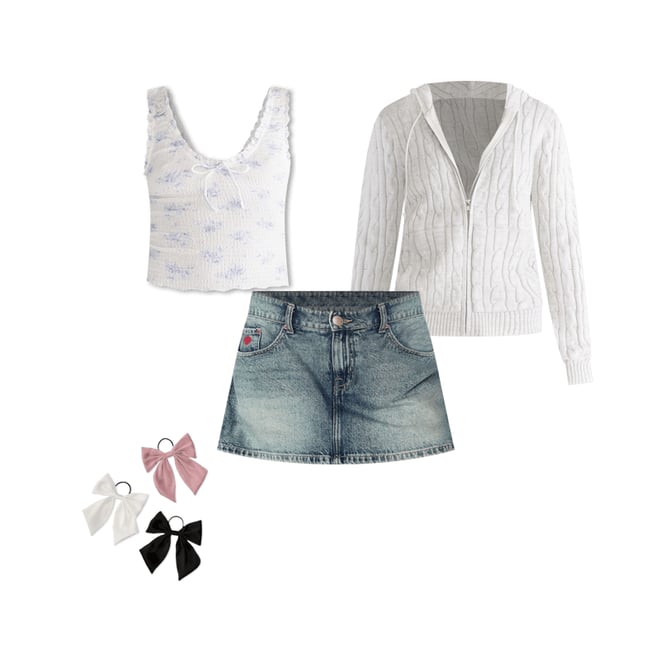 Demetra for Aero Low-Rise Denim Mini Skirt