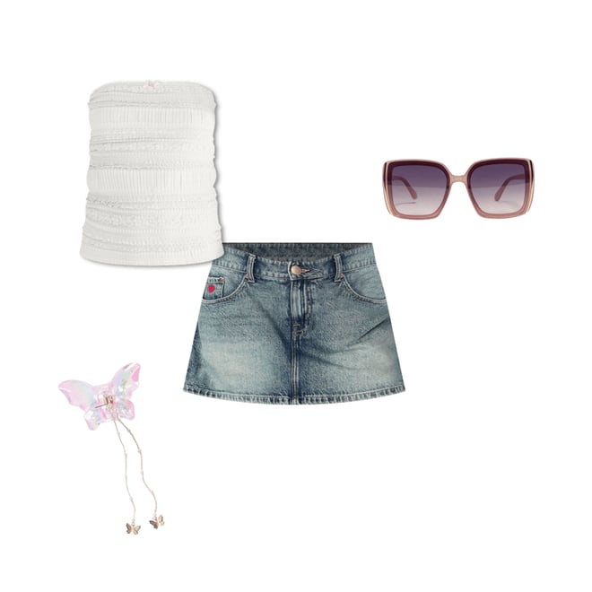 Demetra for Aero Low-Rise Denim Mini Skirt