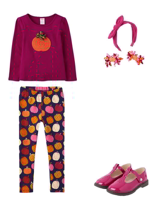 2nd bundle featuring 3 items which compliment Girls Pumpkin Leggings