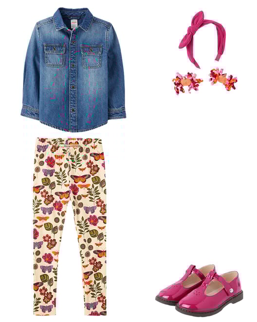 Girls Butterfly Leggings - Fall Celebrations - Brown