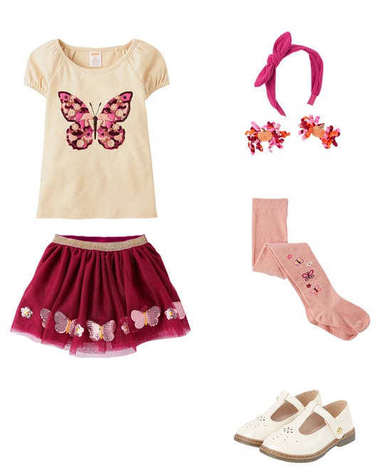 3rd bundle featuring 4 items which compliment Girls Sequin Butterfly Tutu Skirt
