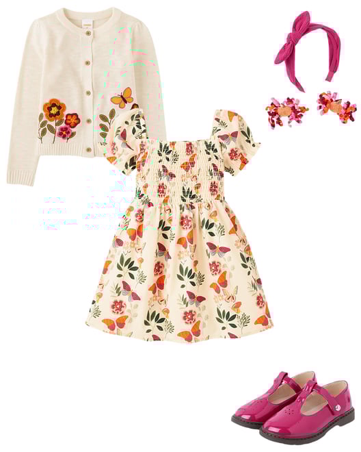 Girls Daisy Ponte Shift Dress - Spring Celebrations - In the pink
