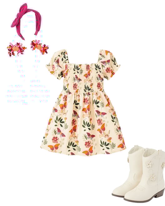 Girls Daisy Ponte Shift Dress - Spring Celebrations - In the pink