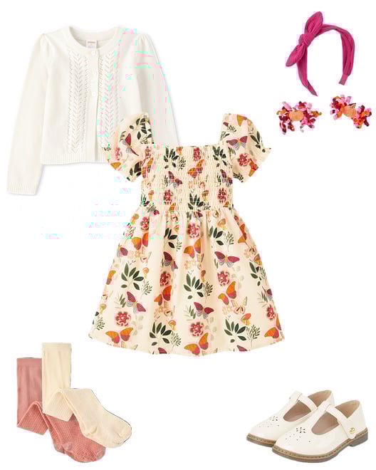 Girls Daisy Ponte Shift Dress - Spring Celebrations - In the pink