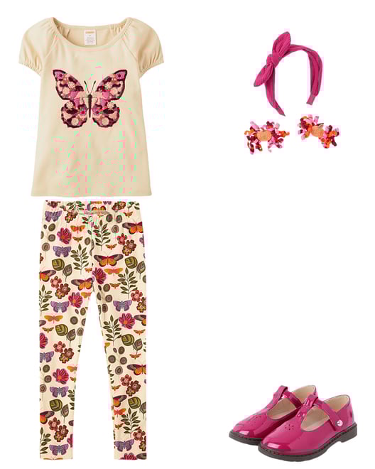 Girls Butterfly Leggings - Fall Celebrations - Brown