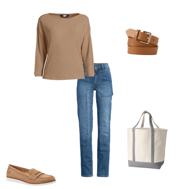 Women's 3/4 Sleeve Cozy Rib Dolman Top | Lands' End