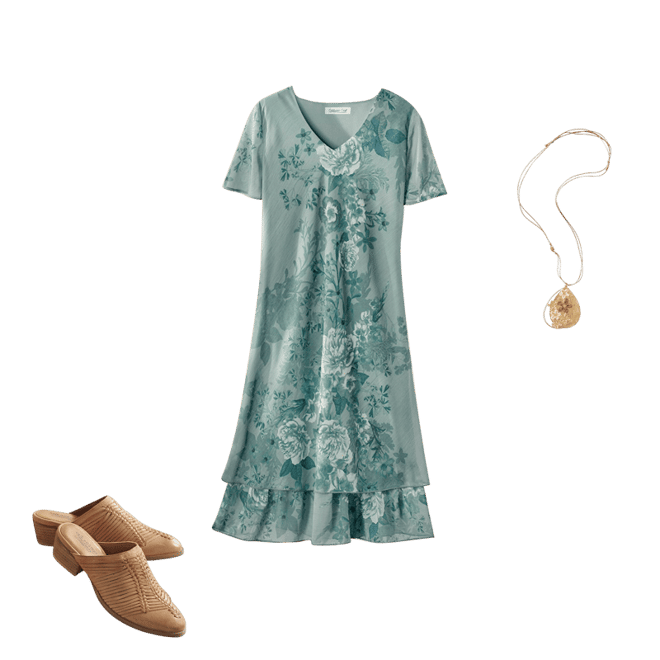knee length dresses for ladies Long Petite Dress Formal Lace R&M Richards 3198P main image 0