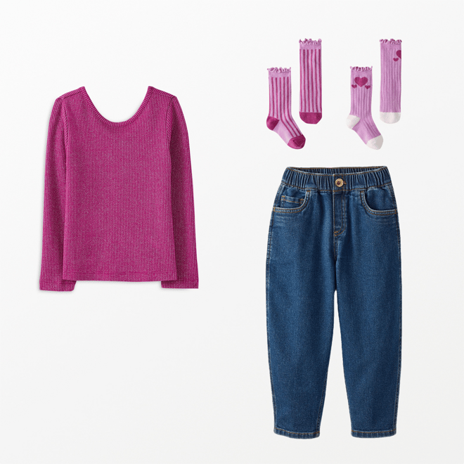 Long Sleeve Sparkle Skater Tee | Hanna Andersson