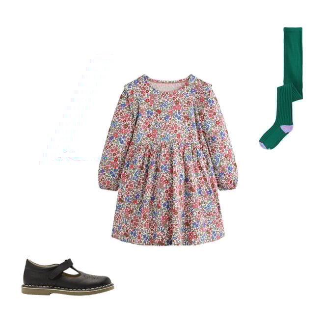1st bundle featuring 2 items which compliment Posie Long Sleeve Jersey Dress-Rose Pink Flowerbed
