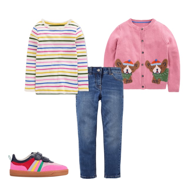 3rd bundle featuring 3 items which compliment Ribbed Long Sleeve T-shirt-Rainbow Stripe