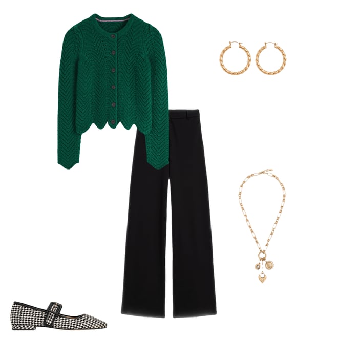 Chunky Chevron Knitted Jacket-Emerald Night | Boden USA