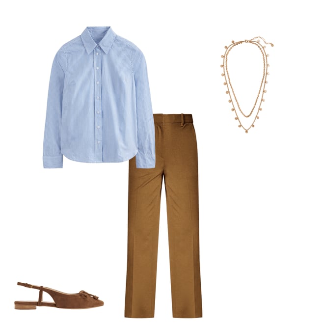 5th bundle featuring 3 items which compliment Sienna Cotton Shirt-Fine Blue Stripe