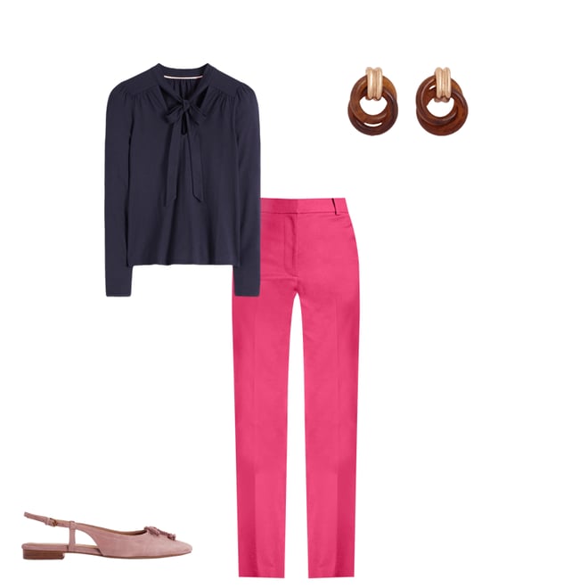 4th bundle featuring 3 items which compliment Canonbury 7/8 Pants-Bright Cherry