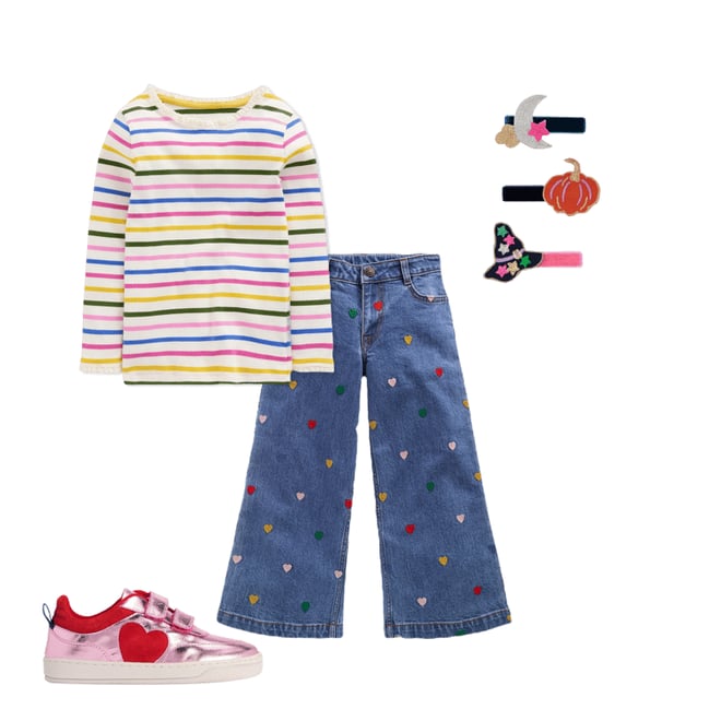 4th bundle featuring 3 items which compliment Ribbed Long Sleeve T-shirt-Rainbow Stripe