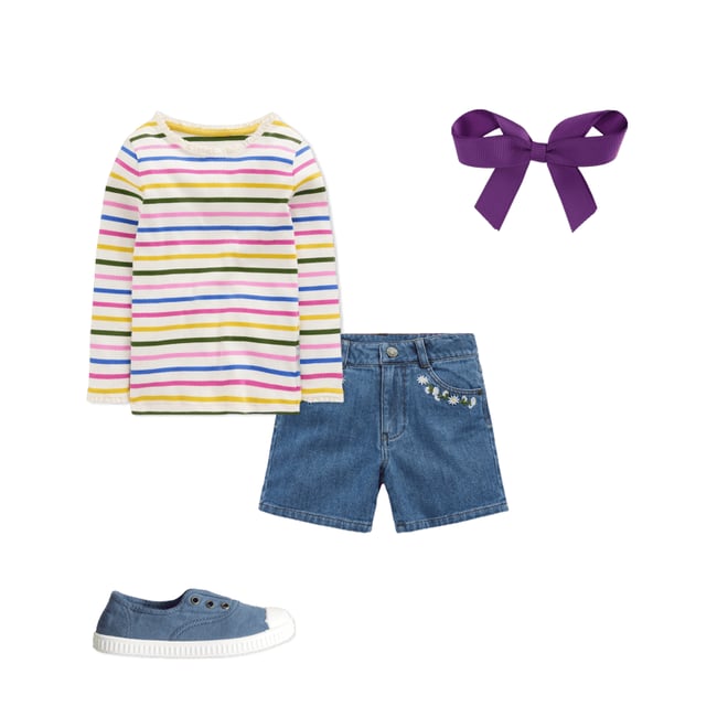 1st bundle featuring 3 items which compliment Ribbed Long Sleeve T-shirt-Rainbow Stripe