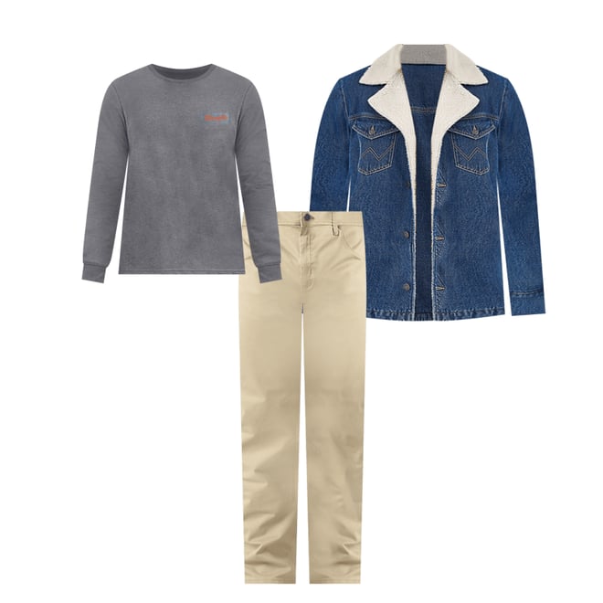 Men's Western Sherpa Lined Denim Wrange Jacket