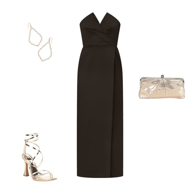 Aidan Mattox Satin Strapless Side Slit Sheath Dress | Dillard's