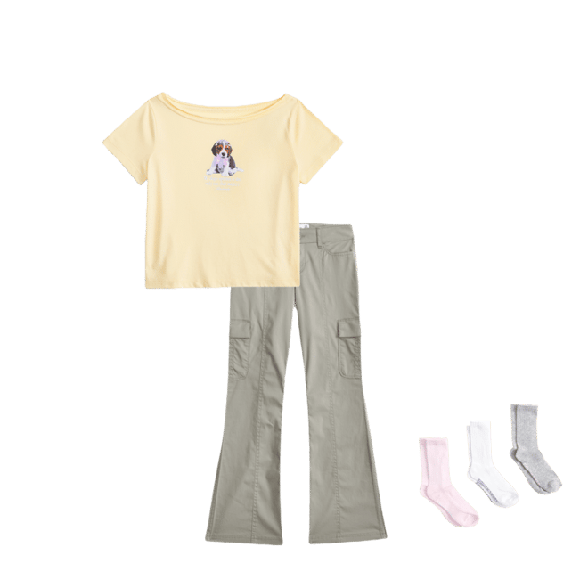 low rise bootcut cargo pants